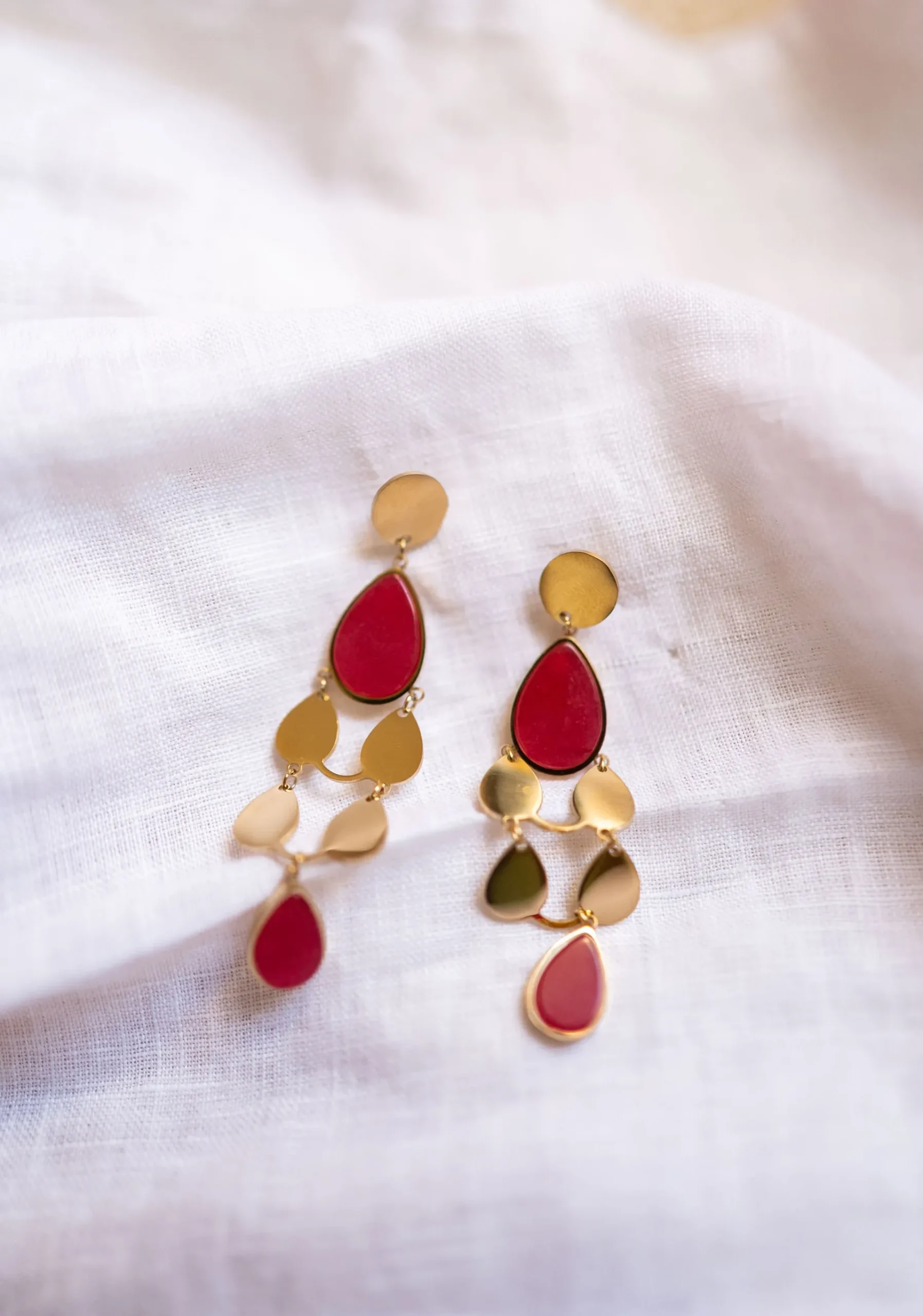 Boucles d'oreilles-EASY-CLOTHES Boucles d’oreilles Noan - dorées et rosesEasy Clothes Dorées et roses
