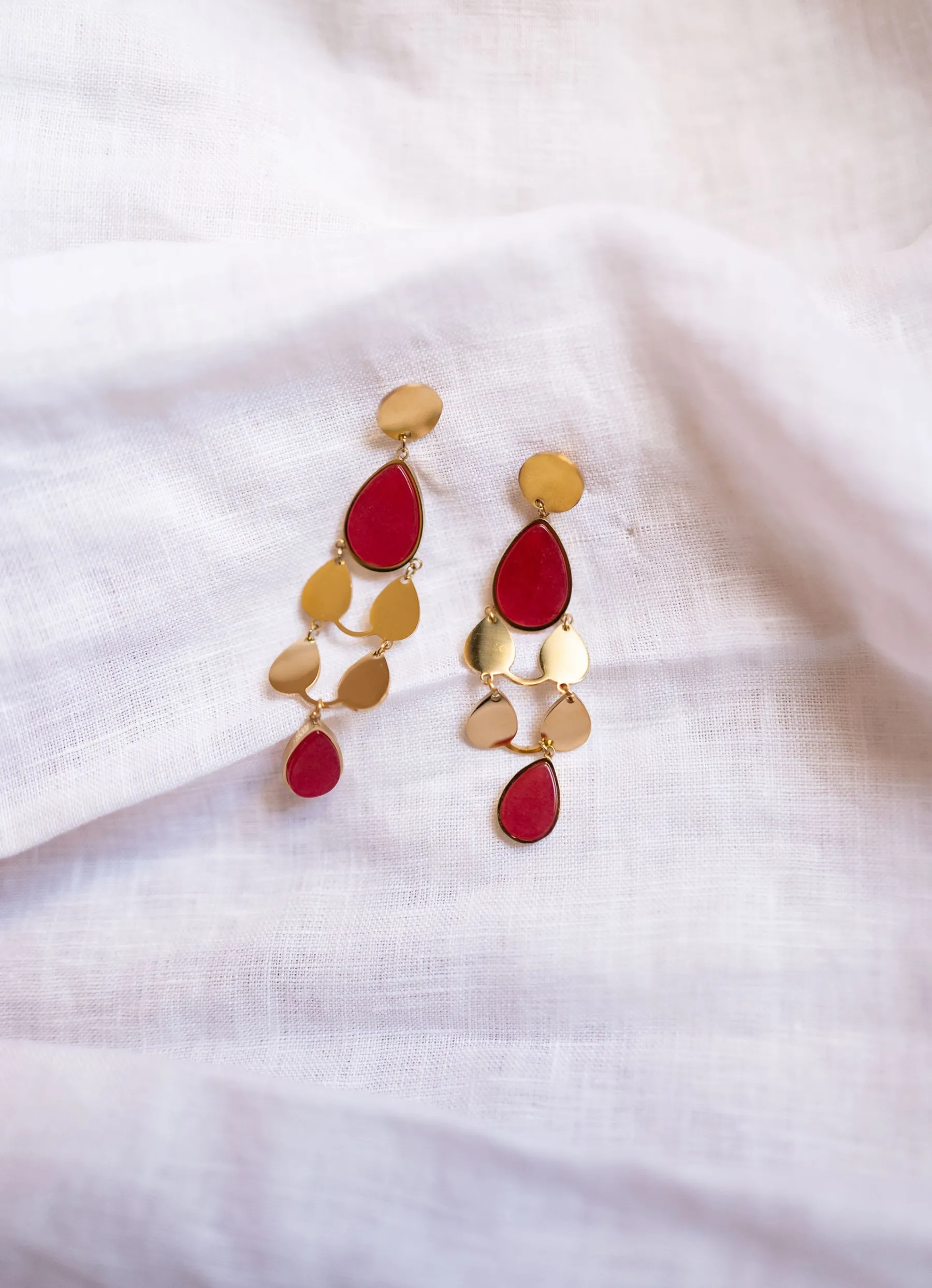 Boucles d'oreilles-EASY-CLOTHES Boucles d’oreilles Noan - dorées et rosesEasy Clothes Dorées et roses