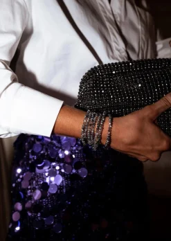 Bracelets-EASY-CLOTHES Bracelet Henno - Gris - Perles BrillantesEasy Clothes Gris brillant