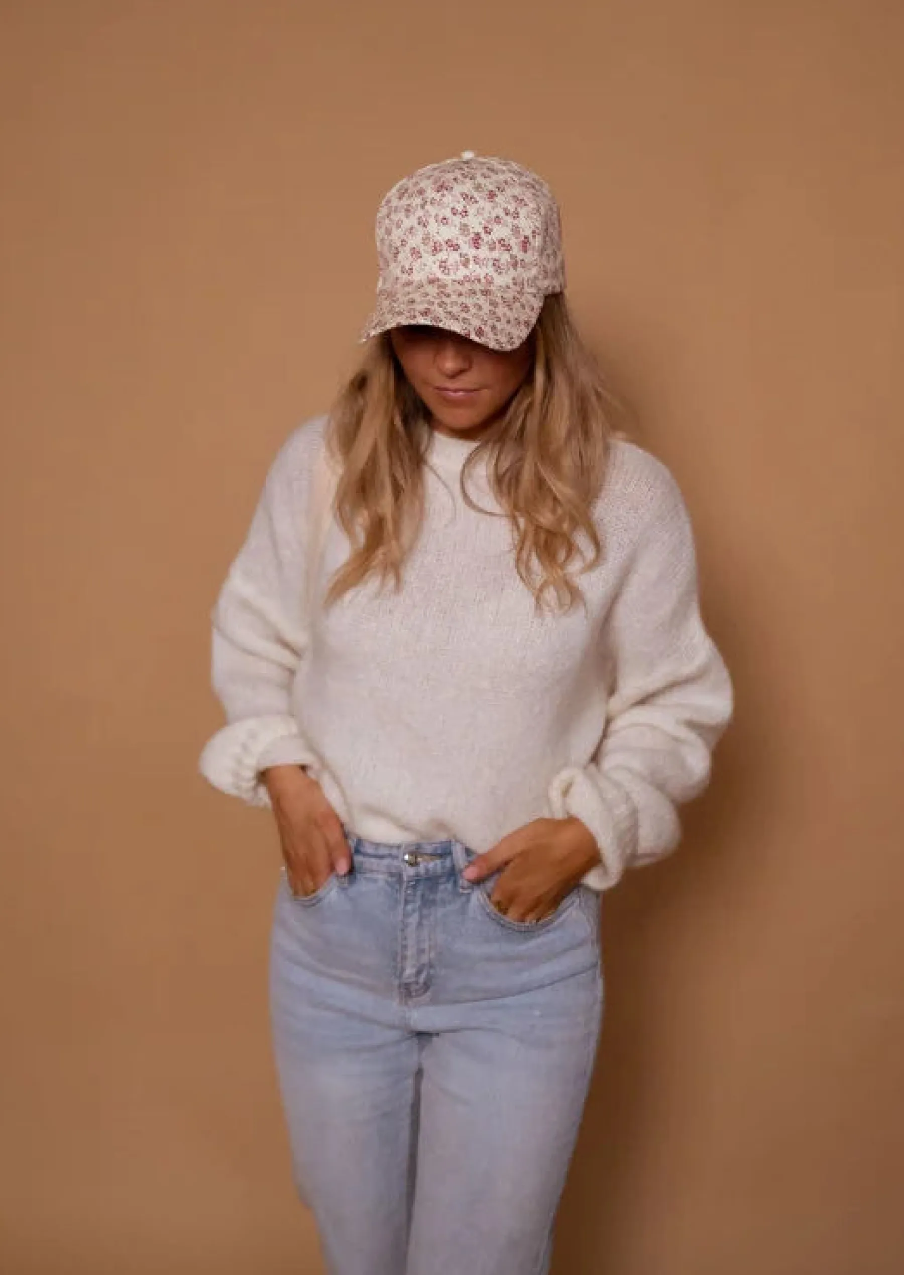 Accessoires Cheveux-EASY-CLOTHES Casquettes Écrue à Fleurs | Fanou | Accessoires Easy Clothes À fleurs
