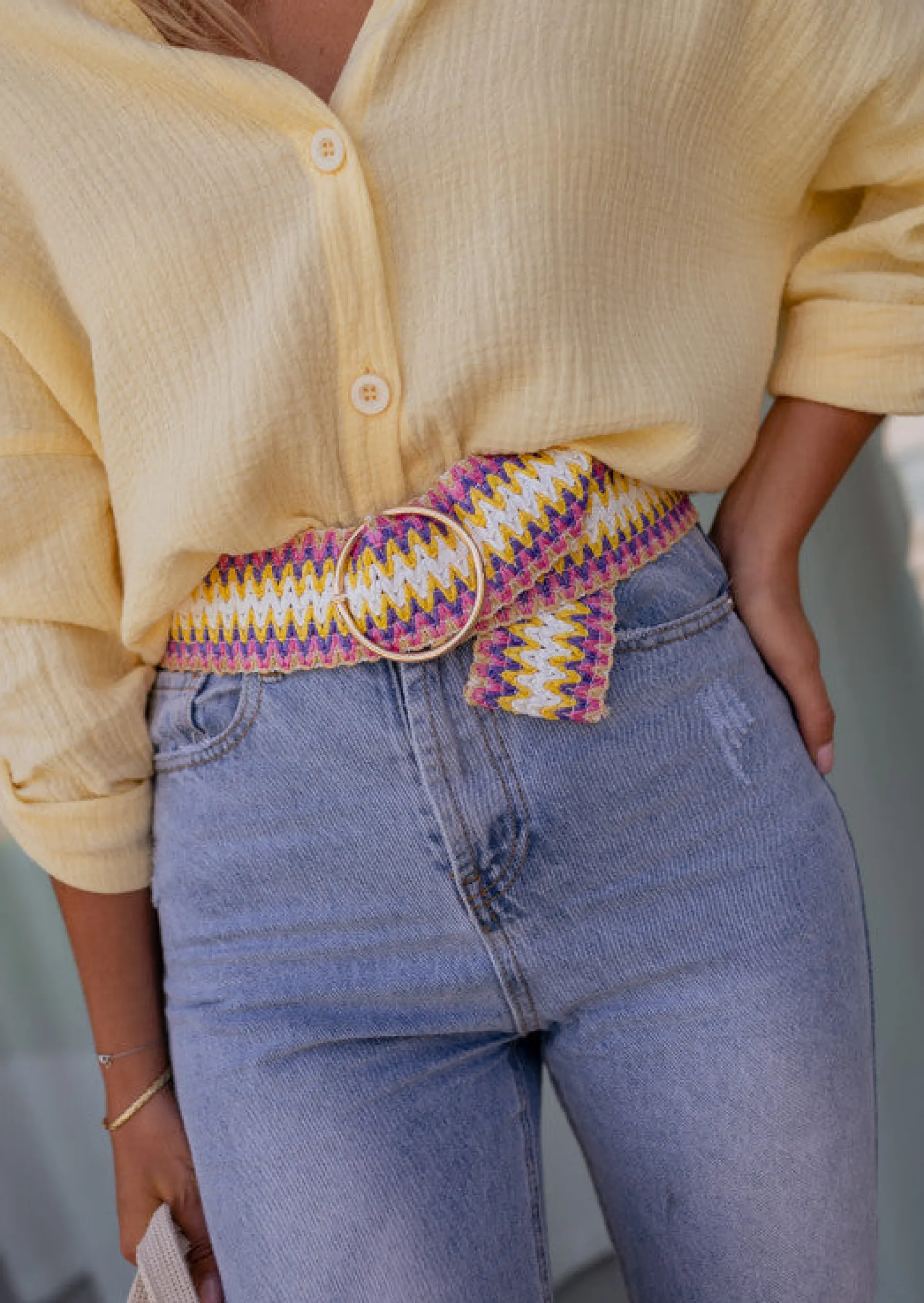 Ceintures-EASY-CLOTHES Ceinture Marja rose | Ceinture tressée rose | Prêt-à-porter en ligne | Easy Clothes Rose