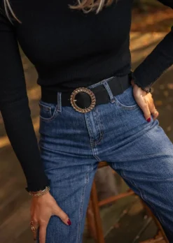 Ceintures-EASY-CLOTHES Ceinture Pryam - Noire - Ajustable & ElastiqueEasy Clothes Noire