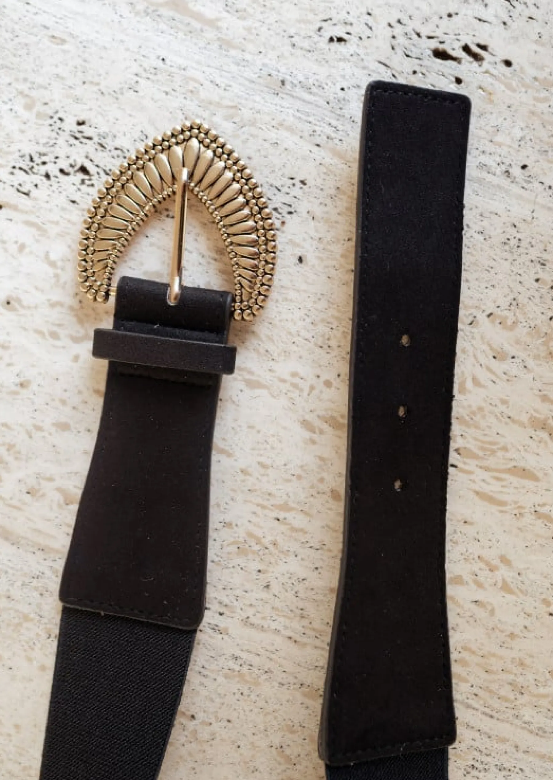 Ceintures-EASY-CLOTHES Ceinture Safa Noire - Boucle Dorée - AjustableEasy Clothes Noire