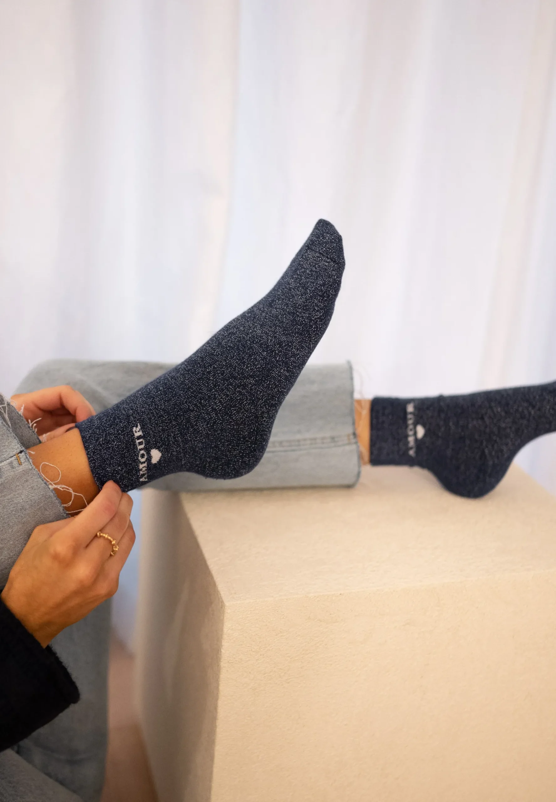 Chaussettes-EASY-CLOTHES Chaussettes - Amour - PaillettesEasy Clothes
