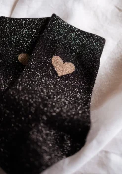 Chaussettes-EASY-CLOTHES Chaussettes - Heart - Paillettes noiresEasy Clothes Noires       