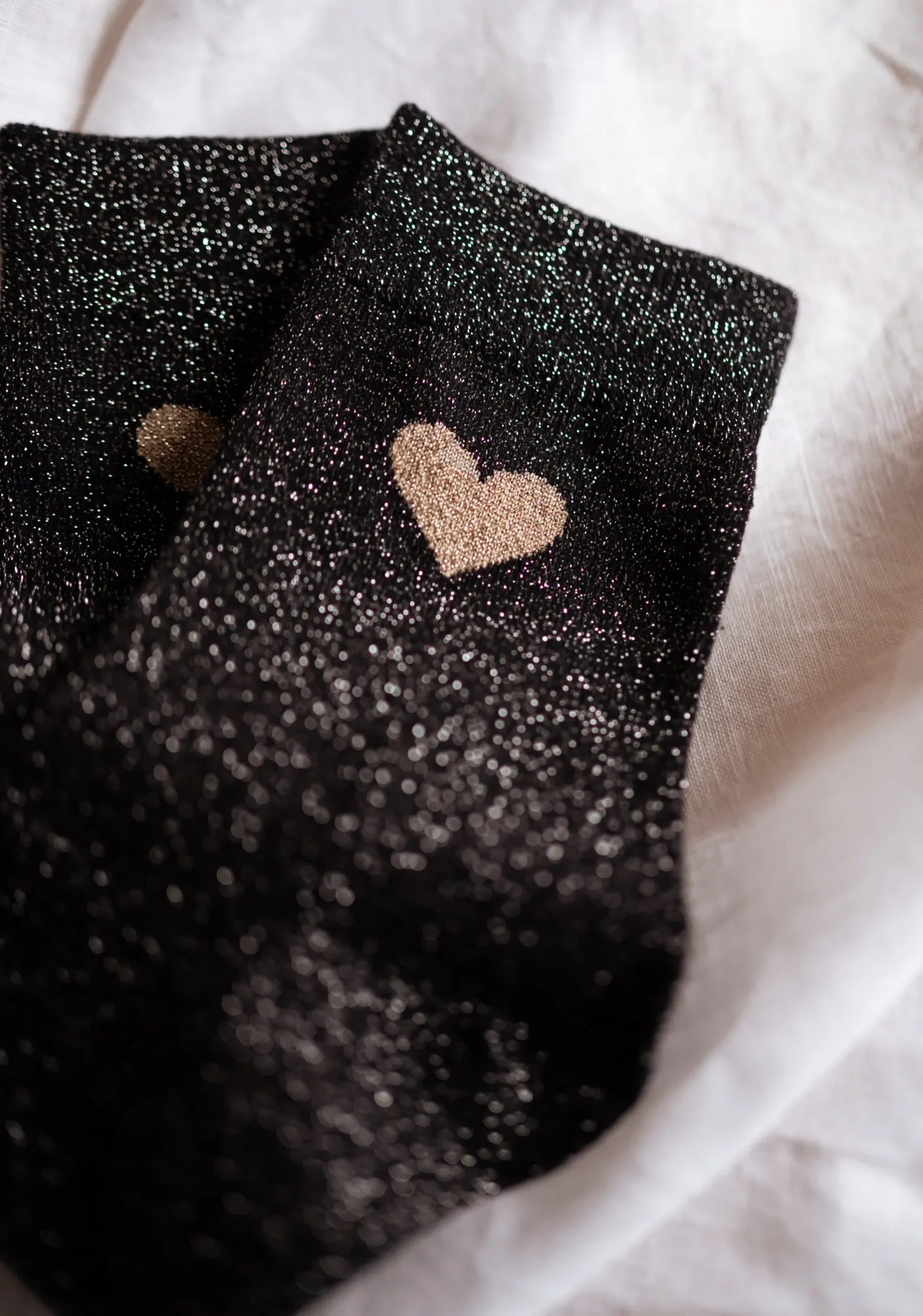 Chaussettes-EASY-CLOTHES Chaussettes - Heart - Paillettes noiresEasy Clothes Noires