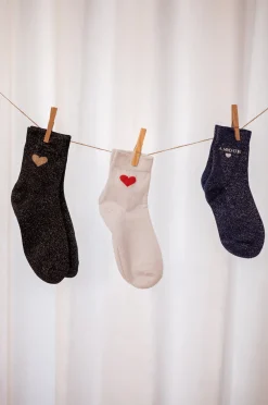 Chaussettes-EASY-CLOTHES Chaussettes - Heart - Paillettes noiresEasy Clothes Noires
