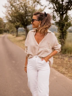 Chemisiers & Blouses-EASY-CLOTHES Chemise Arkie - beige en linEasy Clothes Beige en lin