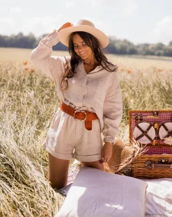 Chemisiers & Blouses-EASY-CLOTHES Chemise Arkie - beige en linEasy Clothes Beige en lin