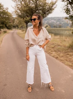 Chemisiers & Blouses-EASY-CLOTHES Chemise Arkie - beige en linEasy Clothes Beige en lin
