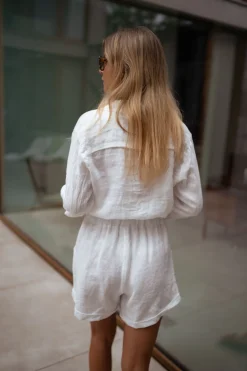 Chemisiers & Blouses-EASY-CLOTHES Chemise Arkie - blanche en linEasy Clothes Blanche en lin       
