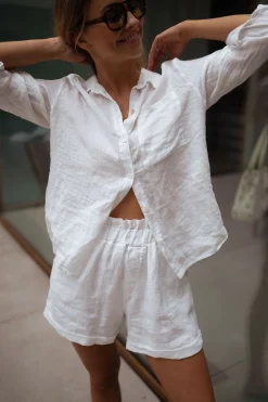 Chemisiers & Blouses-EASY-CLOTHES Chemise Arkie - blanche en linEasy Clothes Blanche en lin