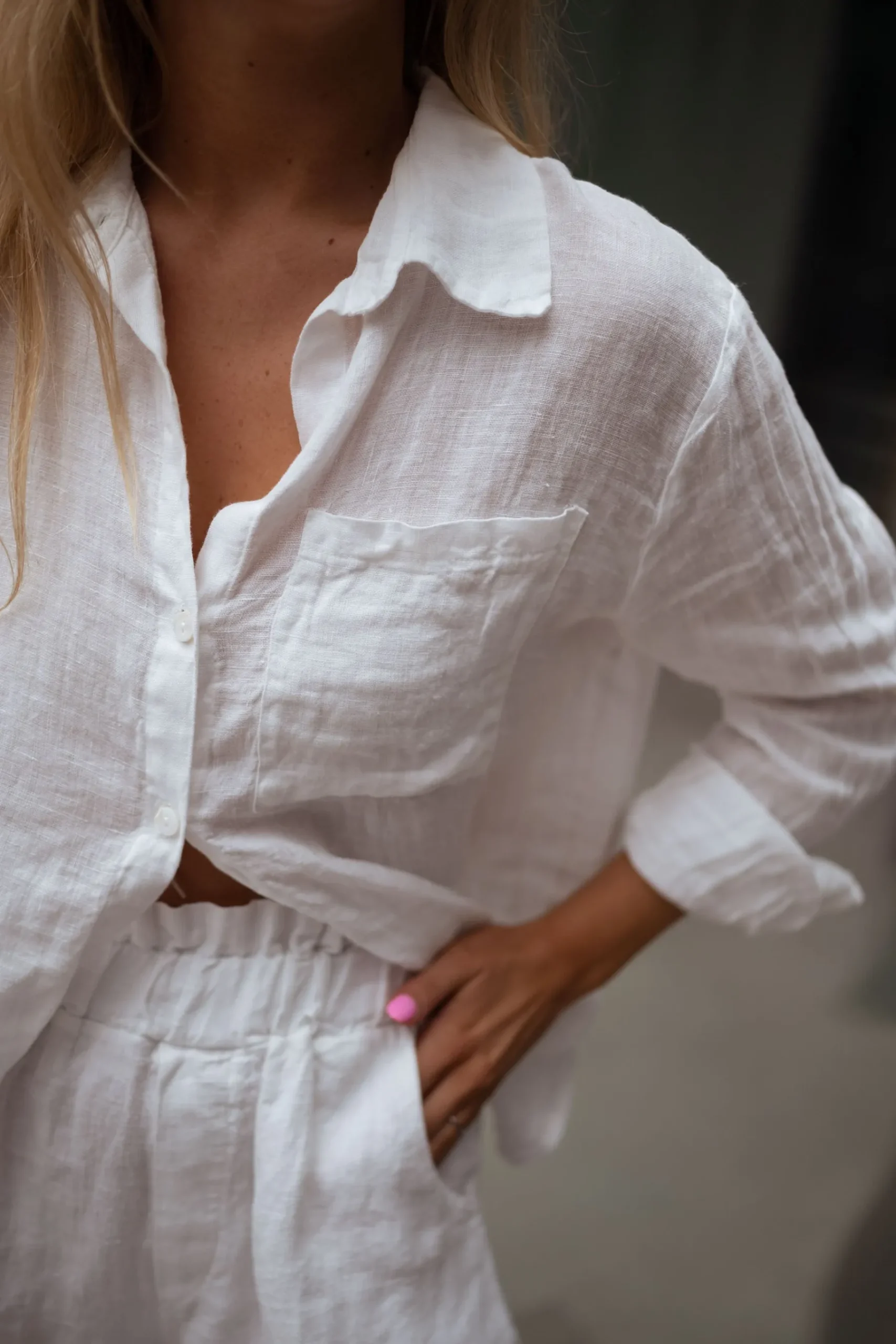 Chemisiers & Blouses-EASY-CLOTHES Chemise Arkie - blanche en linEasy Clothes Blanche en lin