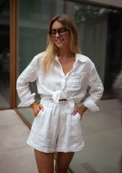 Chemisiers & Blouses-EASY-CLOTHES Chemise Arkie - blanche en linEasy Clothes Blanche en lin