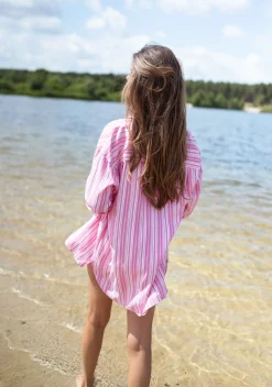 Chemisiers & Blouses-EASY-CLOTHES Chemise Arsen - rose à lignesEasy Clothes Rose à lignes       