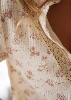 Chemisiers & Blouses-EASY-CLOTHES Chemise Basile Écrue - Gaze de Coton - BroderieEasy Clothes Écrue