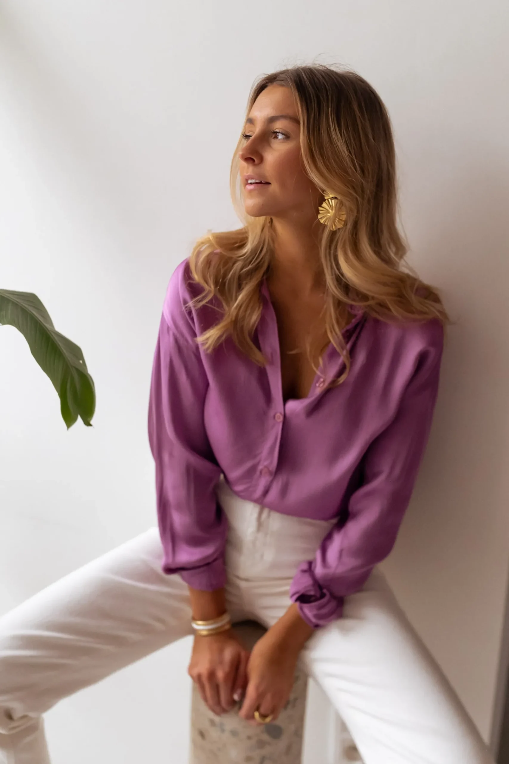 Chemisiers & Blouses-EASY-CLOTHES Chemise Britte - mauveEasy Clothes Mauve