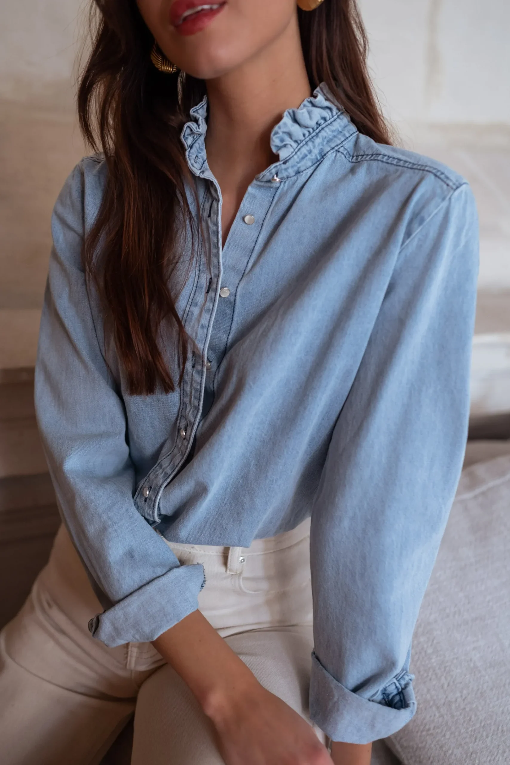 Chemisiers & Blouses-EASY-CLOTHES Chemise Candice - en jeansEasy Clothes En jeans