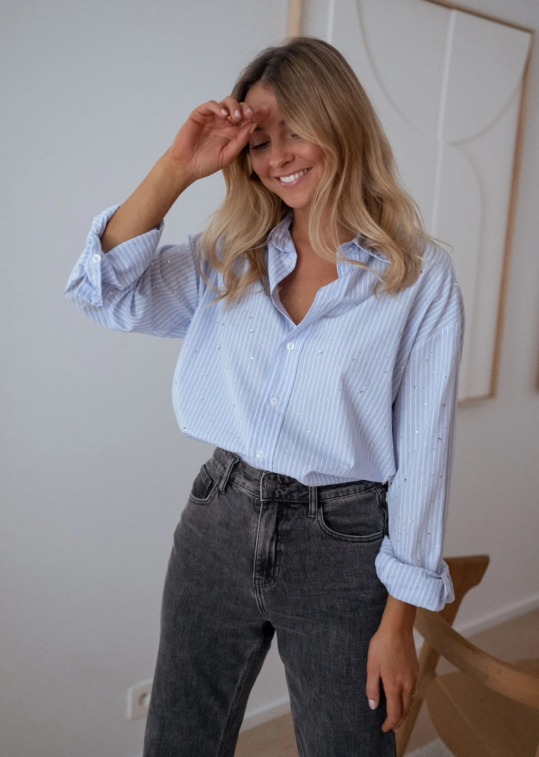 Chemisiers & Blouses-EASY-CLOTHES Chemise Ditte - à lignes et à strassEasy Clothes À lignes et à strass