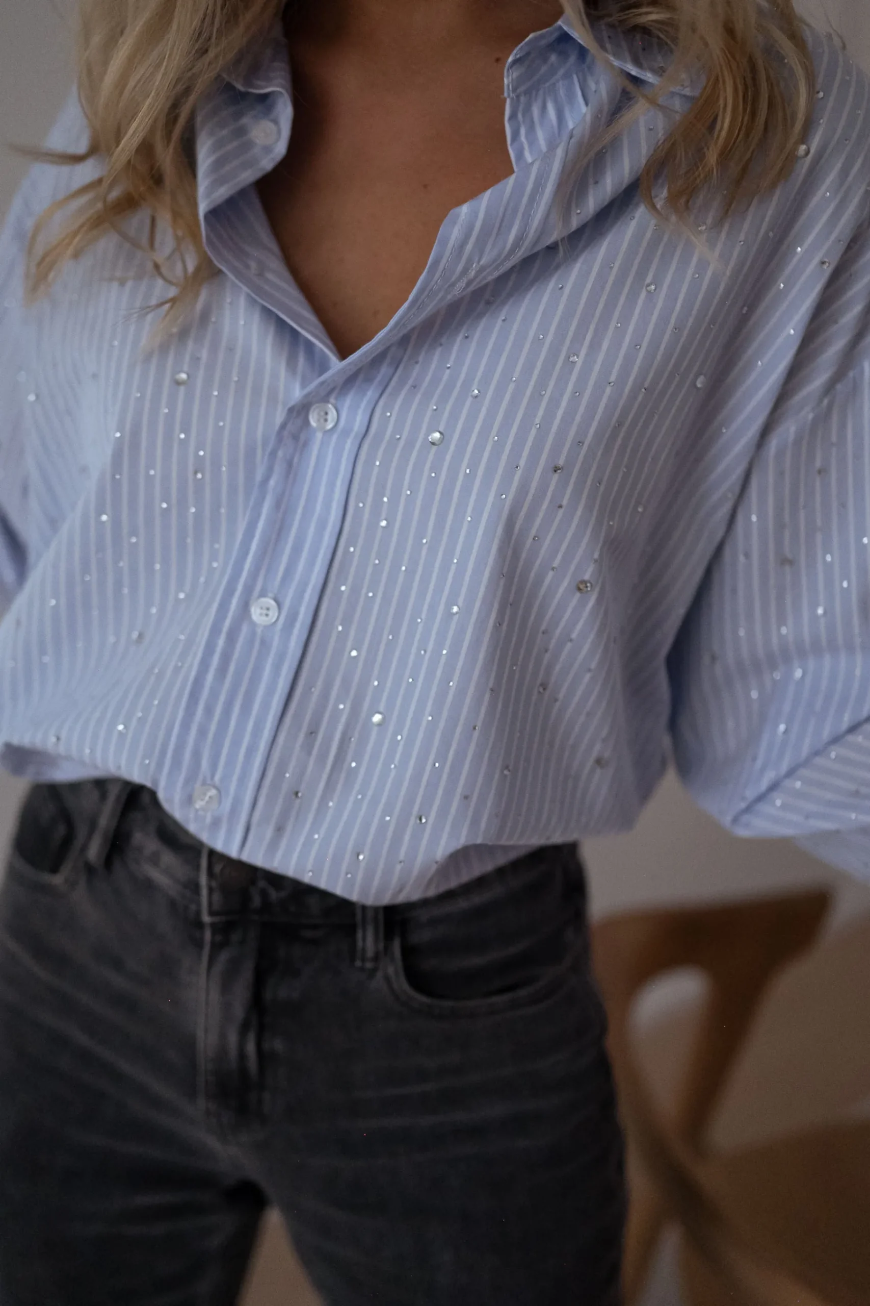 Chemisiers & Blouses-EASY-CLOTHES Chemise Ditte - à lignes et à strassEasy Clothes À lignes et à strass