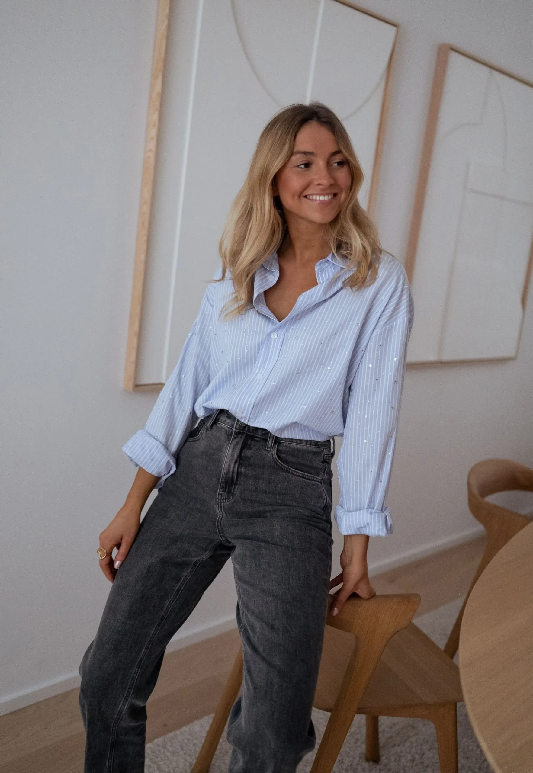 Chemisiers & Blouses-EASY-CLOTHES Chemise Ditte - à lignes et à strassEasy Clothes À lignes et à strass