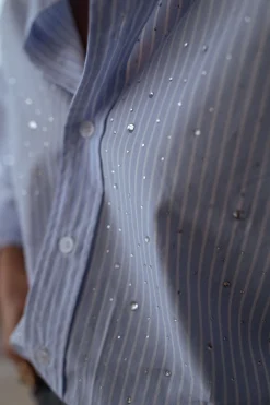 Chemisiers & Blouses-EASY-CLOTHES Chemise Ditte - à lignes et à strassEasy Clothes À lignes et à strass