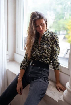 Chemisiers & Blouses-EASY-CLOTHES Chemise Elisa - verte et bleueEasy Clothes Verte et bleue       