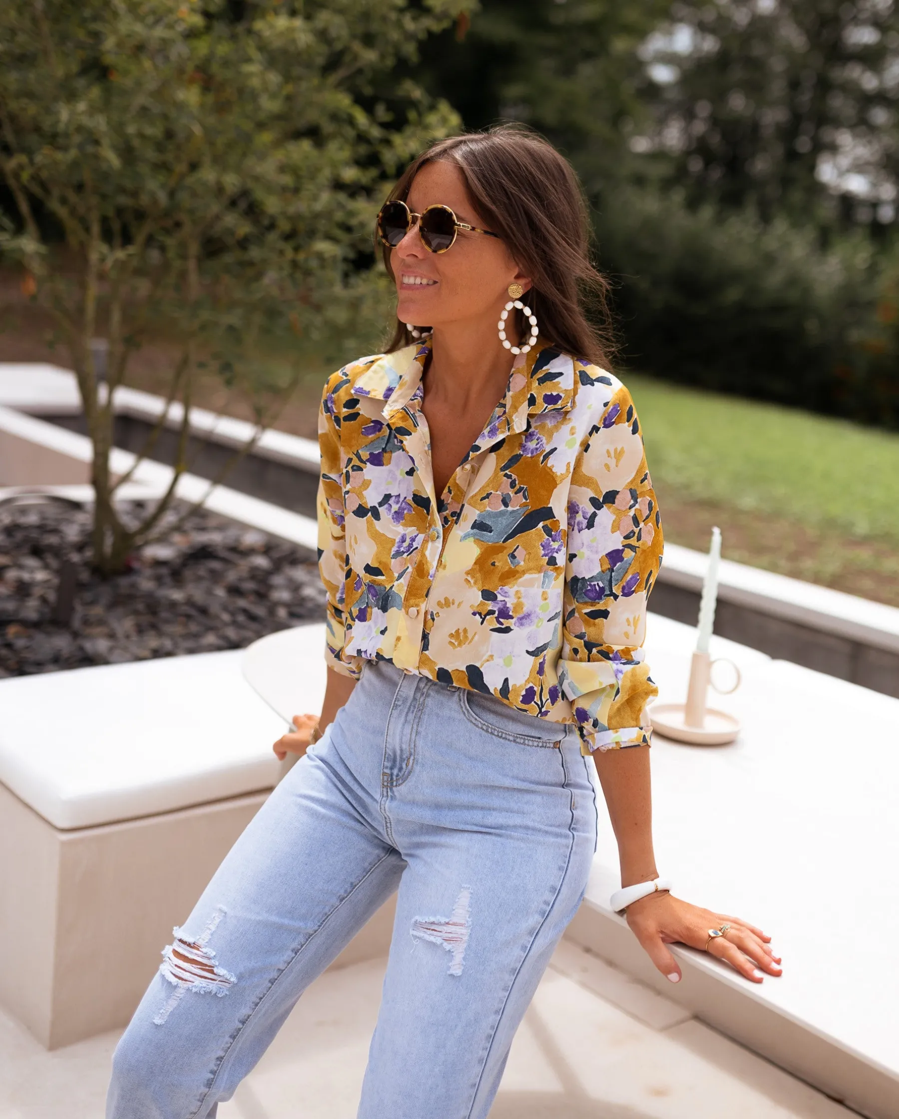 Chemisiers & Blouses-EASY-CLOTHES Chemise Evana - à motifsEasy Clothes À motifs