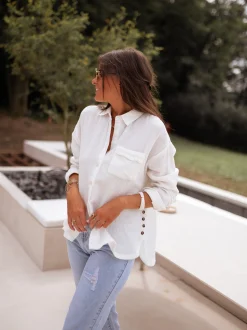 Chemisiers & Blouses-EASY-CLOTHES Chemise Fanny - blancheEasy Clothes Blanche