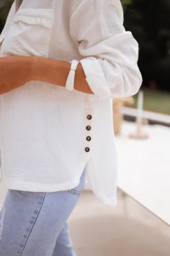Chemisiers & Blouses-EASY-CLOTHES Chemise Fanny - blancheEasy Clothes Blanche