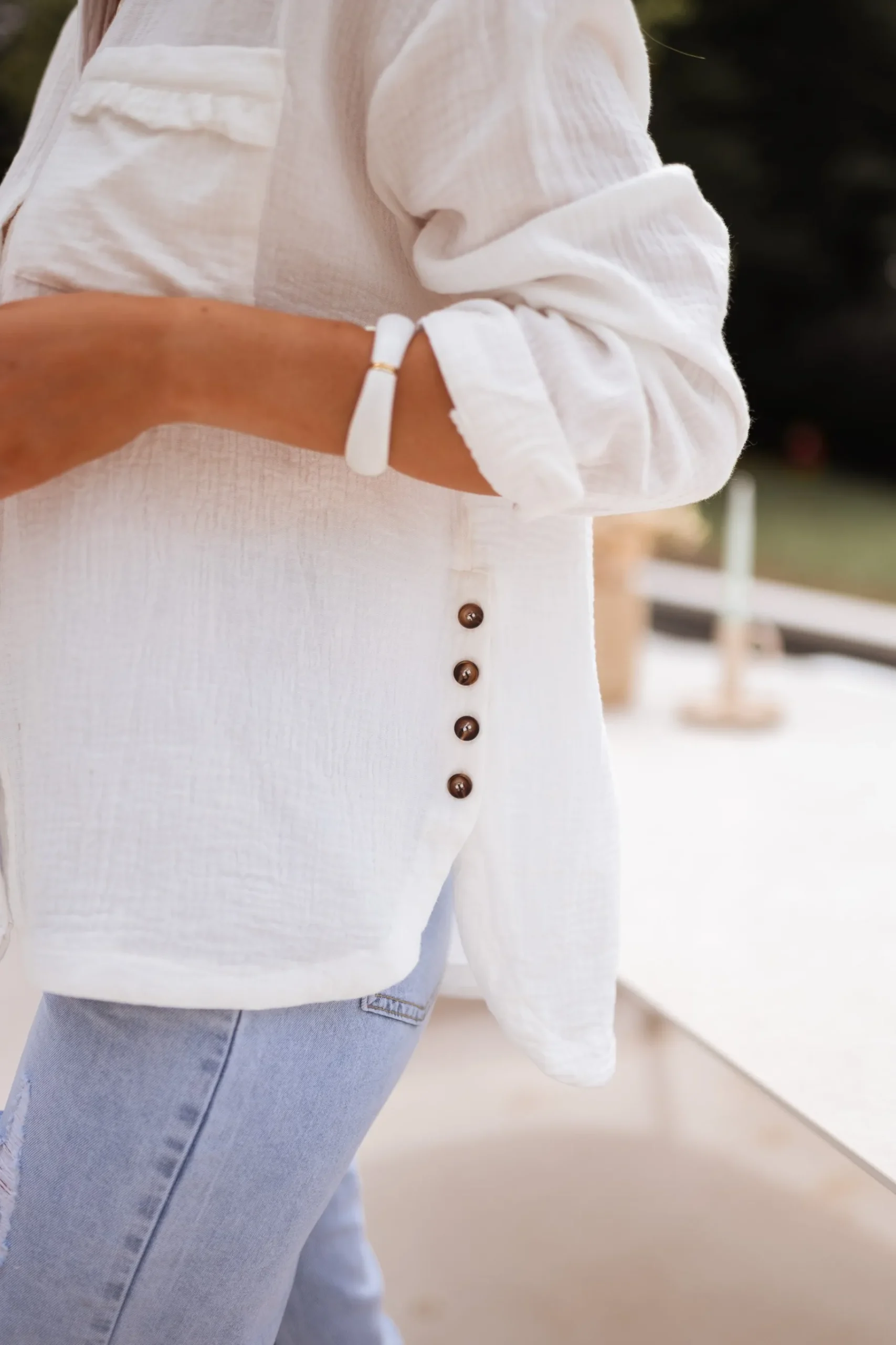 Chemisiers & Blouses-EASY-CLOTHES Chemise Fanny - blancheEasy Clothes Blanche