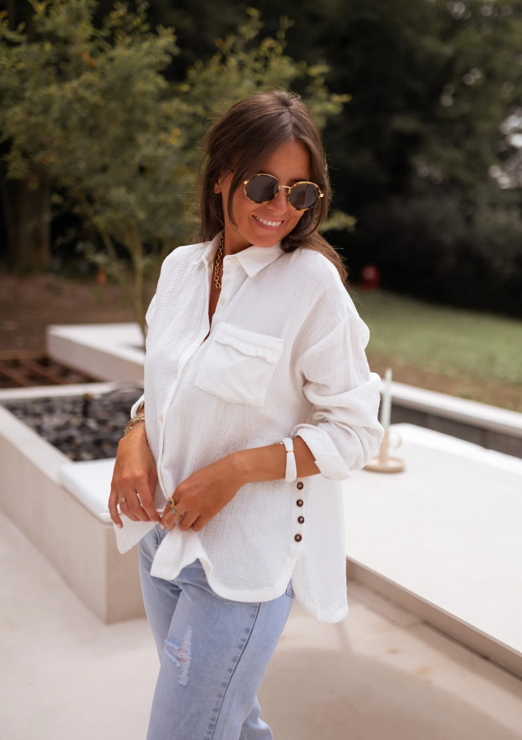 Chemisiers & Blouses-EASY-CLOTHES Chemise Fanny - blancheEasy Clothes Blanche