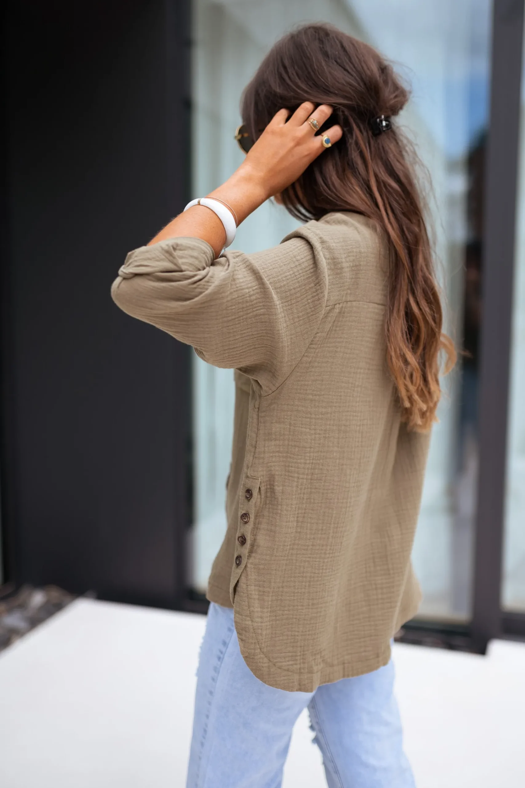 Chemisiers & Blouses-EASY-CLOTHES Chemise Fanny - kakiEasy Clothes Kaki