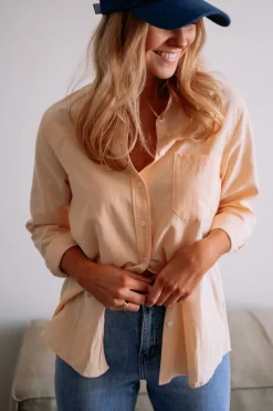 Chemisiers & Blouses-EASY-CLOTHES Chemise Kloé - pêcheEasy Clothes Pêche