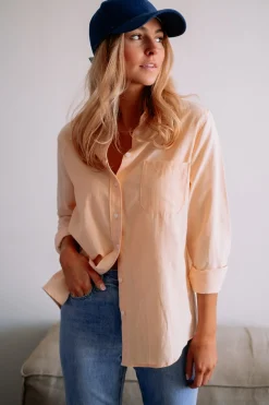 Chemisiers & Blouses-EASY-CLOTHES Chemise Kloé - pêcheEasy Clothes Pêche       