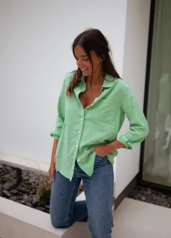 Chemisiers & Blouses-EASY-CLOTHES Chemise Kloé - verteEasy Clothes Verte       