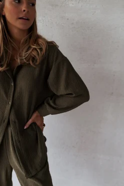 Chemisiers & Blouses-EASY-CLOTHES Chemise Larissa - kakiEasy Clothes Kaki