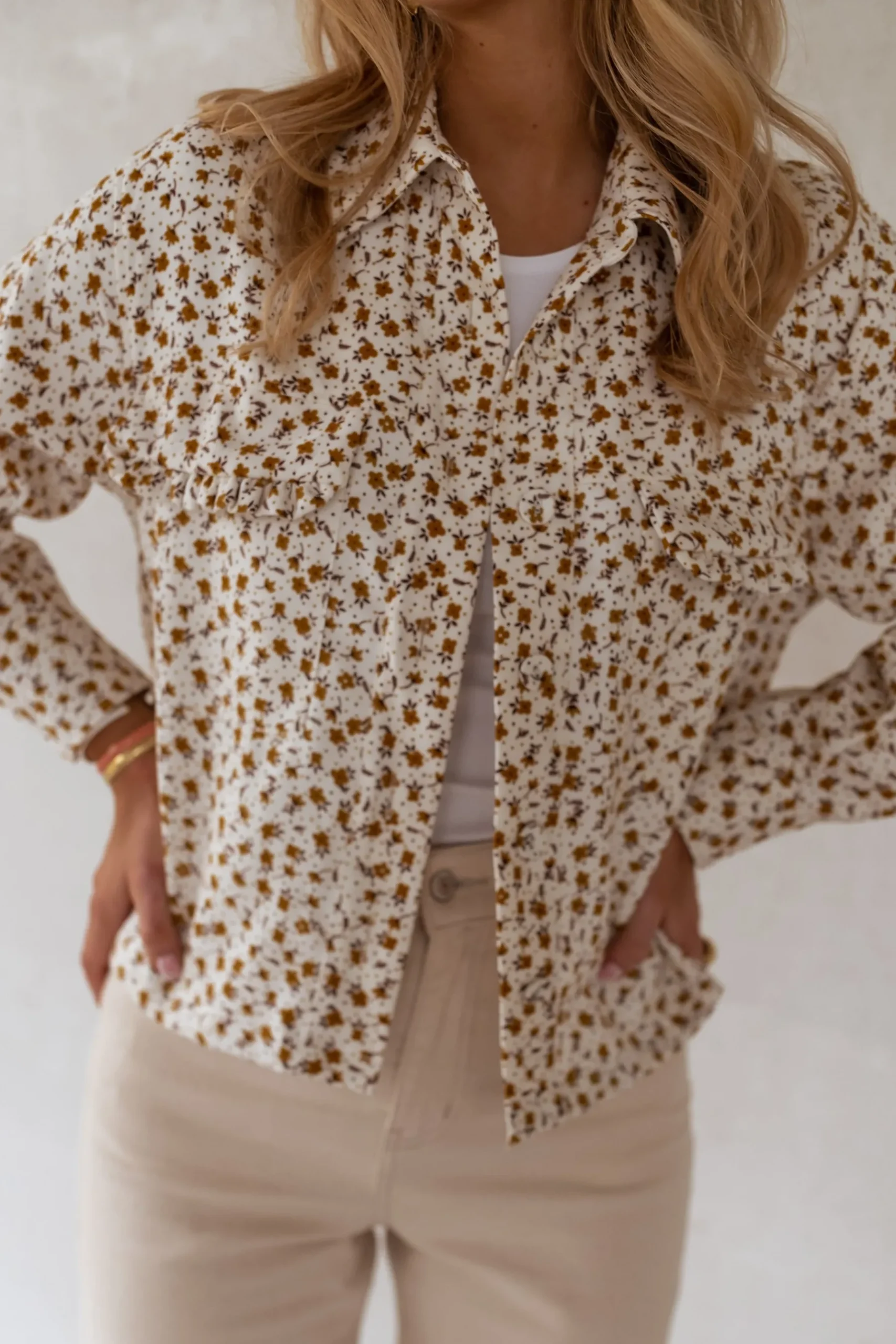 Chemisiers & Blouses-EASY-CLOTHES Chemise Maelys - écrue à fleursEasy Clothes Écrue à fleurs