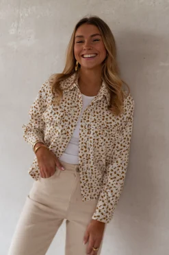Chemisiers & Blouses-EASY-CLOTHES Chemise Maelys - écrue à fleursEasy Clothes Écrue à fleurs