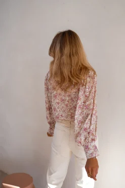 Chemisiers & Blouses-EASY-CLOTHES Chemise Nara - Beige & Rose - FluideEasy Clothes Beige et rose       