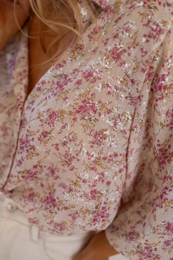 Chemisiers & Blouses-EASY-CLOTHES Chemise Nara - Beige & Rose - FluideEasy Clothes Beige et rose       