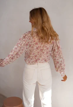 Chemisiers & Blouses-EASY-CLOTHES Chemise Nara - Beige & Rose - FluideEasy Clothes Beige et rose       