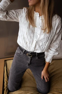 Chemisiers & Blouses-EASY-CLOTHES Chemise Pauly - écrue à broderieEasy Clothes Écrue à broderie