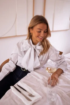 Chemisiers & Blouses-EASY-CLOTHES Chemise Romain - À lignes avec noeudEasy Clothes À lignes avec noeud