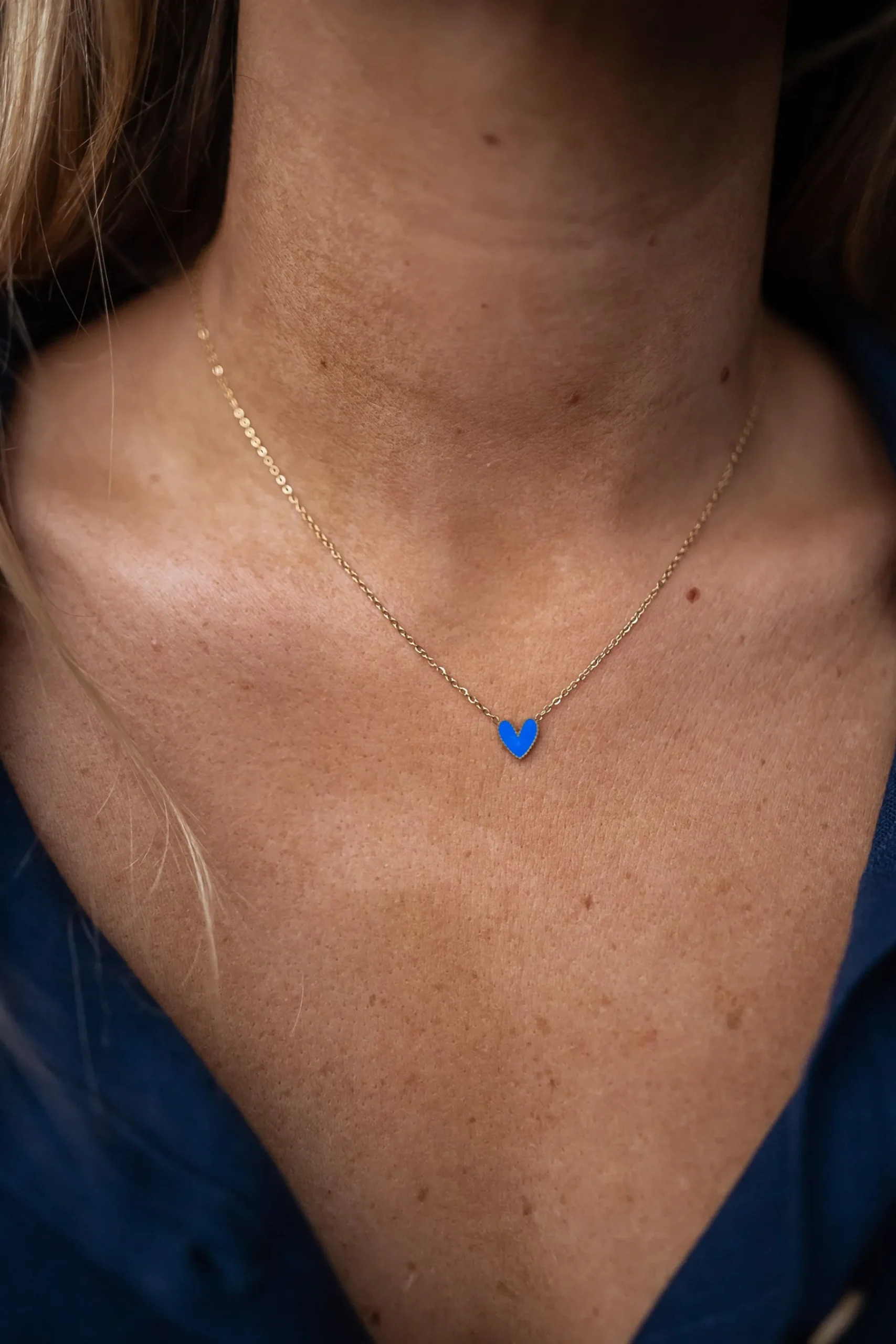 Colliers-EASY-CLOTHES Collier Blair - Doré et bleuEasy Clothes