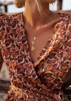 Colliers-EASY-CLOTHES Collier Brice Doré - Pendentifs Coeurs - Bijoux & AccessoiresEasy Clothes Doré