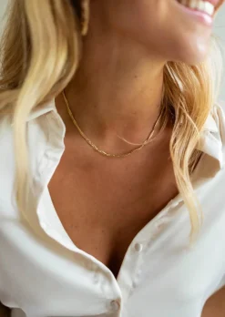 Colliers-EASY-CLOTHES Collier Jesta doré | Collier en mailles fines | Prêt-à-porter en ligne | Easy Clothes Doré       
