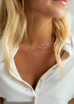 Colliers-EASY-CLOTHES Collier Jesta doré | Collier en mailles fines | Prêt-à-porter en ligne | Easy Clothes Doré