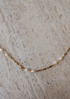 Colliers-EASY-CLOTHES Collier Kygo Doré - Acier Inoxydable - Perles BlanchesEasy Clothes Doré