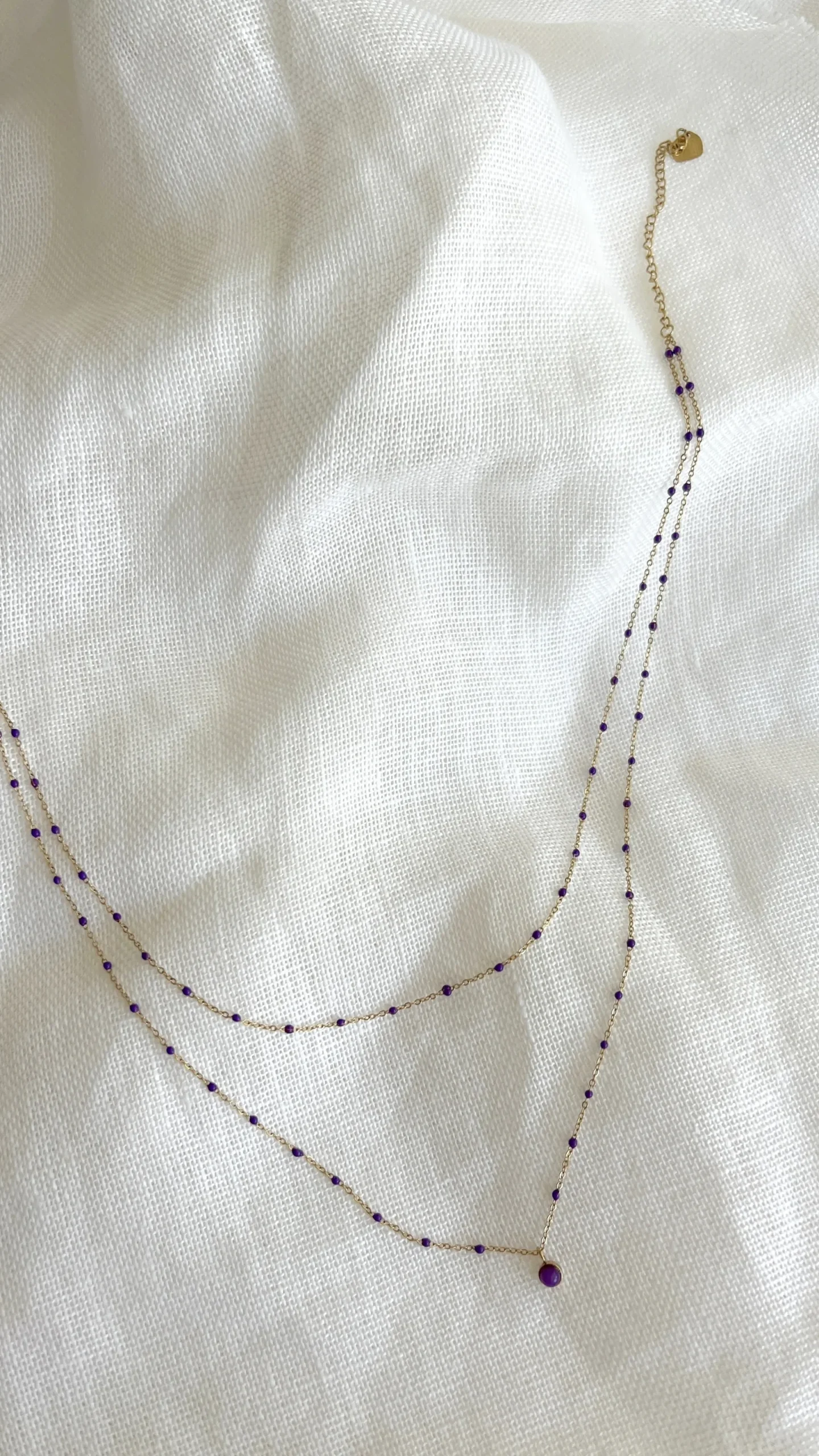 Colliers-EASY-CLOTHES Collier Luam - mauve et doréEasy Clothes Mauve et doré